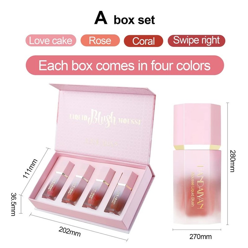 Liquid Cream Blush with Sponge Applicator Velvet Matte Blush for