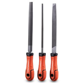 VANQUISH 3 Pieces File Sets with Mill/Round/Half-round Bastard and Bi-material Handle 3851