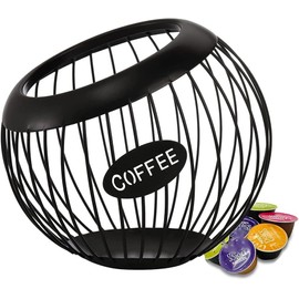 Callstick Kaffee Regal Halter, K-Tassen- und Espresso Kaffee Regal Organizer mit Großem Fassungsvermögen, Aufbewahrung Korb für Kaffee Kapseln Aus Metall