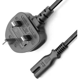 iSeventy9 50cm Figure 8 AC Power Cable, IEC C7 Mains Power Lead, UK Plug Power Cord Compatible with, LED LCD Smart TV, Laptops, Monitor, Projector - Black