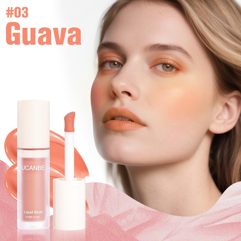 Matte Liquid Blush for Cheeks, High Pigment Buildable Cream Blush,
