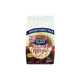 Fruit Bowl Fruit Flakes Raisins with Yogurt Coating (10x30g) - Pack of 6