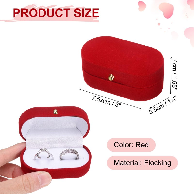 uxcell Velvet Ring Box, Small Travel Jewelry Case Mini Ring