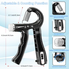 ALMAH Hand Trainer Training Set (5 Pack) Finger Trainer Grip Strength Trainer Set, 2 Adjustable Resistance Forearm Trainer, Finger Stretcher, Training Ring & Stress Relief Grip Ball with Carry Bag