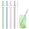 Snowfall Heart Shape Glass Straws - 4pc 7.87 Inch x