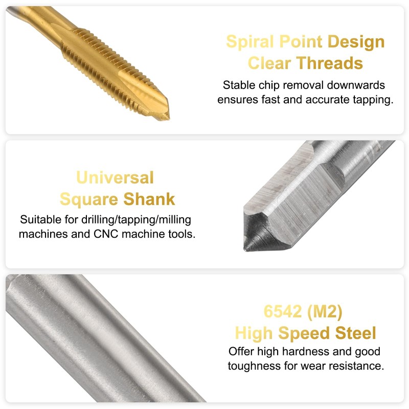 sourcing map 1/4-28 UNF B2 Spiral Point Thread Tap, Screw