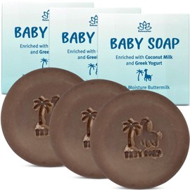 Relaxcation Baby Soap Bar-Cold Process Soap For Baby-Coconut Milk and Greek Yogurt Pack of 3