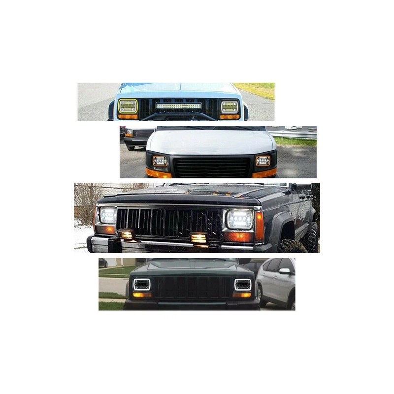 Unbranded Pair 7x6'' 5x7 LED Headlights Hi-Lo w/DRL fit Toyota