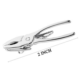 HAWSON Tie Clips for Men Unique with Pliers Pattern, Skinny Silver Tie Bar Unique Tool Tie Pins for Men 2 Inch, Business Garages Worker Gifts Workshop Events Theme Wedding Party