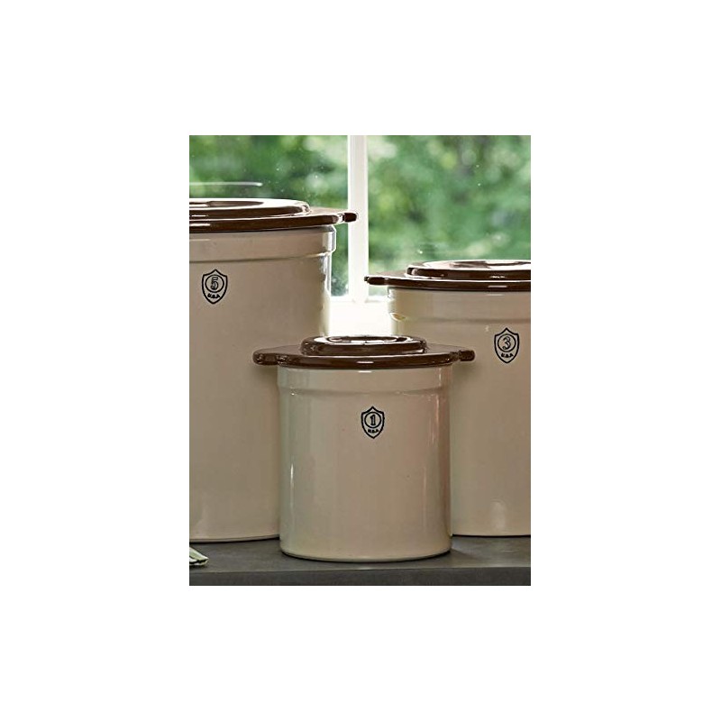 1-Gallon Stoneware Pickling Crock Complete Kit