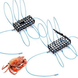 Silipull 2 Pcs 4.1''x1.9''x1'' Crab Snare Trap with 6 Loops for Fishing Pole Crab Snares Trap for Fishing Rods Crabs Gear Snare Traps for Catching Dungeness Rock Blue Crabs