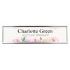 Badgemaster Pink Floral Print with Black Text Desk Plaque Name