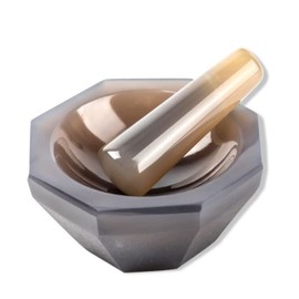 Mortar and Pestle, 40 mm / 50 mm / 60 mm / 70 mm / 80 mm Inner Diameter Natural Agate Crusher Kitchen Tool