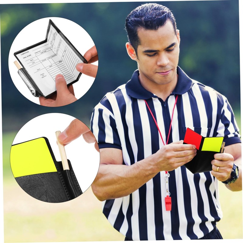 KOMBIUDA 2set Soccer Referee Kit Red Yellow Cards Referee Accessory