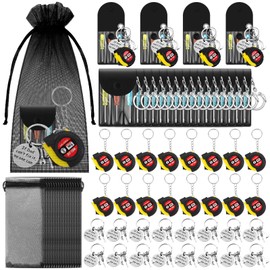 Lanties 48 Pcs Mini Measuring Tape Screwdriver Keychain Set Employee Coworkers Men Xmas Gifts Fathers Gifts Bulk Adult Party Favors Measuring Keychain with Screwdriver Wrench Hammer for Men Dad