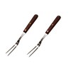 Sunrise Kitchen Supply Stainless Steel Turner Spatula & Meat Fork with Wood Handle (10.5" Fork (Pack of 2))
