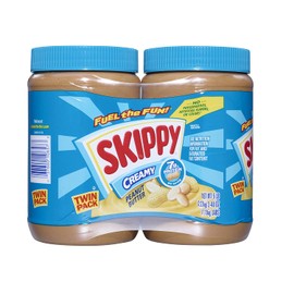 SKIPPY Creamy Peanut Butter, Twin Pack, 40 Ounce (Pack of 4)