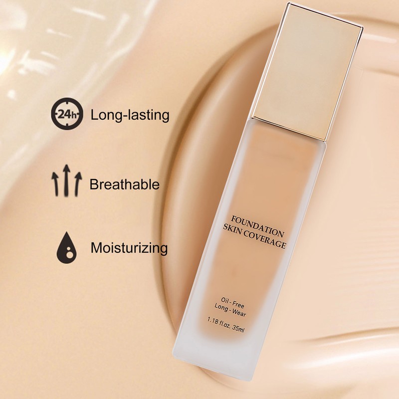 IMAGIC Liquid Foundation Waterproof Cover Blemish Oil Control Concealer Cosmetic