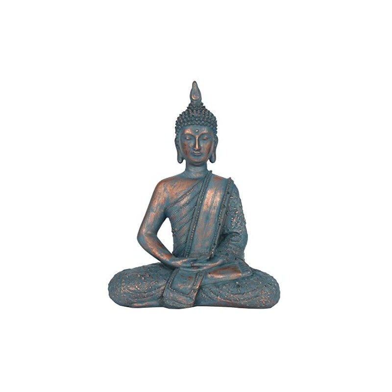 Stunning Blue Terracotta Buddha - 26cm (1 Pc.) - Unique,