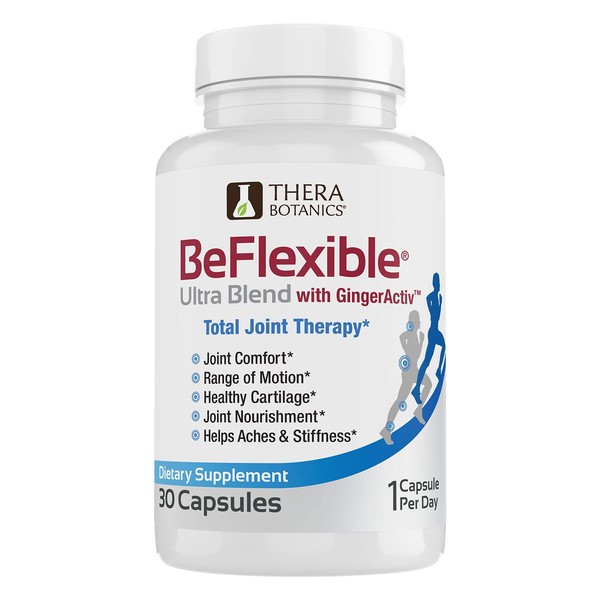 Therabotanics BeFlexible Ultra Joint Support Supplement with Boron & Boswellia Extract + GingerActiv - Formulated to Support Joint Comfort and Mobility and to Help Improve Flexibility (30 Count)