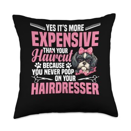 Dog Grooming Kit Dog Hairdresser Salon Dog Groomer Throw Pillow