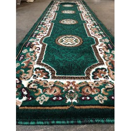 Kingdom Traditional Runner Area Rug Hunter Green Persian Design D123 (2 Feet X 7 Feet)
