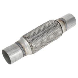 TUCKBOLD Exhaust Flex Pipe 2.16 Inch OD Flexible Braided Exhaust Tube | Universal Flexible Pipe Tubing Silver Tone 1 Pc
