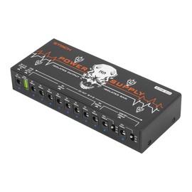 STRICH SPS-60 Guitar Pedal Power Supply, 10 Totally Isolated Pedal Board Power Supply for DC 9V/12V/18V Outputs (300mA/500mA) High Power for Power High-current Effect Pedal, Noiselessly