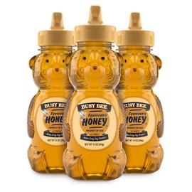 Busy Bee Honey, Grade A, Filtered, Pack of 3 Honey Bears (12 OZ each)