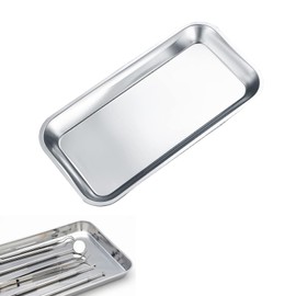 1 Pcs Small Instrument Tray, Stainless Steel Tray, Stainless Steel Medical Tray, Dental Lab Instruments Surgical Trays for Dental Lab Tool Instrument, Bathroom Organizer, Tattoo Tool Trays