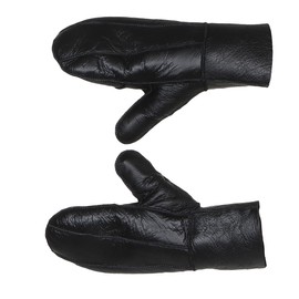 Harrys-Collection Women's Patchwork Lambskin Mittens, black