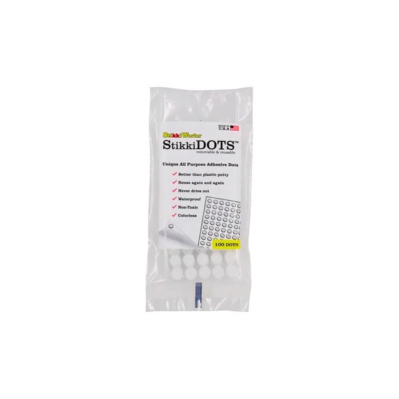StikkiWorks Stikki Dots Mounting Adhesive Putty, Reusable and Removable, Colorless,