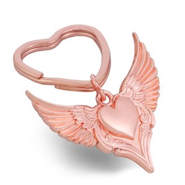 GZXYA Guardian Angel Keyring Lucky Charm Pendant, Angel with Hearts for Exams or Car, Suitable as Gifts for Women, Girlfriend, Colleague. (1275), J-pure rose gold