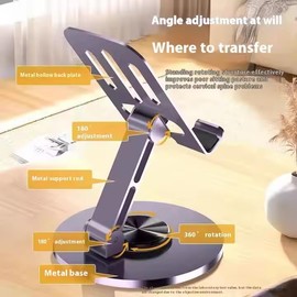 The Lux Brand Stable Base Phone Stand for Office/Home Desk or Table, Height Adjustable Desk Phone Holder, 360 ° Free Rotation, Universal Phone Holder for Table (Purple)