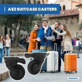 Pack of 2 A52 Suitcase Wheels Luggage Swivel Wheel Replacement Black Travel Inch Box Porous Wheels Lockbox Spinner Wheel Repair Accessories Suitcase Universal Wheel Wheels Replacement Wheels Luggage Case