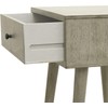 Decor Therapy Mid Century 1-Drawer Wood Side Table, Restoration Grey