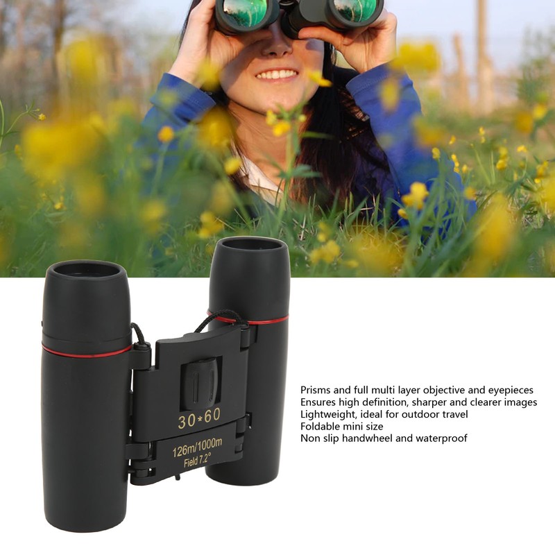 30x60 Compact Binoculars Clear Low Light Vision Easy Focus Portable