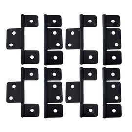 QCAA Flag Three Leaf 3-1/2" Bifold Shutter Hinge for Non-Mortise Cabinet Hardware, Black, Made in Taiwan, 8 Pack