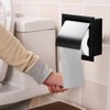 AmandaJ Toilet Roll Holder Stainless Steel Matt Black Built-in Wall
