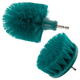 AERZETIX - C77144 - Set of 2 Rotating Cleaning Brushes with Medium Bristles Diameter 88mm 3.5" for Power or Cordless Screwdriver - Hexagonal Shank 1/4" - Plastic