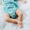 Organic Cotton Summer Short-Sleeve Onesie - Watercolour Whale Pods in