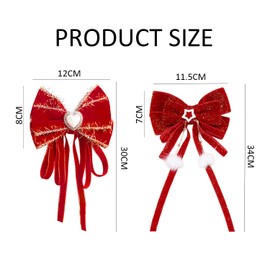 2 Pieces Bow Hair Clips, Red Tassel Hair Clips, Hair Accessories For Girls, Fashionable Hair Clip Decorations, Hair Accessories Jewelry