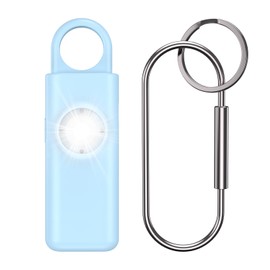 AMIR Personal Alarm Keychain for Women Safety - Loud 130 dB Siren with Strobe Light and Carabiner - Helps Women, Children, Men, Seniors, Elderly Emergency Call (Blue)