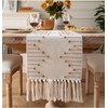 Boho Table Runner 13 x 60 Inch Long Natural Cotton