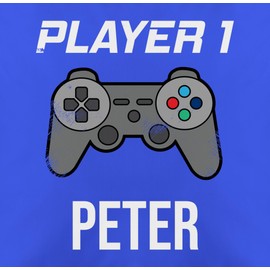 Cushion 50 x 50 cm - Gaming - Player 1 Controller Player One Gamer Gamer Daddling Partner Gift - 50 x 50 cm - Light Blue - Gaming Cuddly