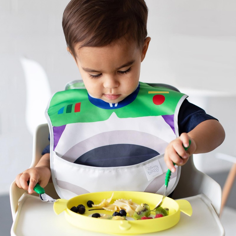 Bumkins Toddler Utensils, Kids Size Fork and Spoon Set, Silicone