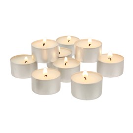 Stonebriar Stonebriar 100 Count White Unscented Smokeless Long Burning Tea Light Candles with 6-7 Hour Burn Time