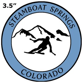 Steamboat Springs, Colorado Ski Destination Decorative Car Truck Window Sticker Decal Vinyl Die-Cut Badge Emblem Vacation Souvenir Travel Gear
