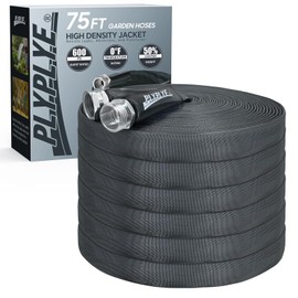 75ft Non-Expanding Garden Hose – Ultra-Light, Kink-Free, High-Pressure, Abrasion-Resistant, Durable, All-Weather, Eco-Friendly, Black&Gray