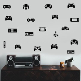 ZzMY Game Controller Wall Decals Kids Room Game Art Wall Stickers Game Room Wall Decor Vinyl Stickers for Boys Bedroom Gaming Wall Decal Y97 (Black)